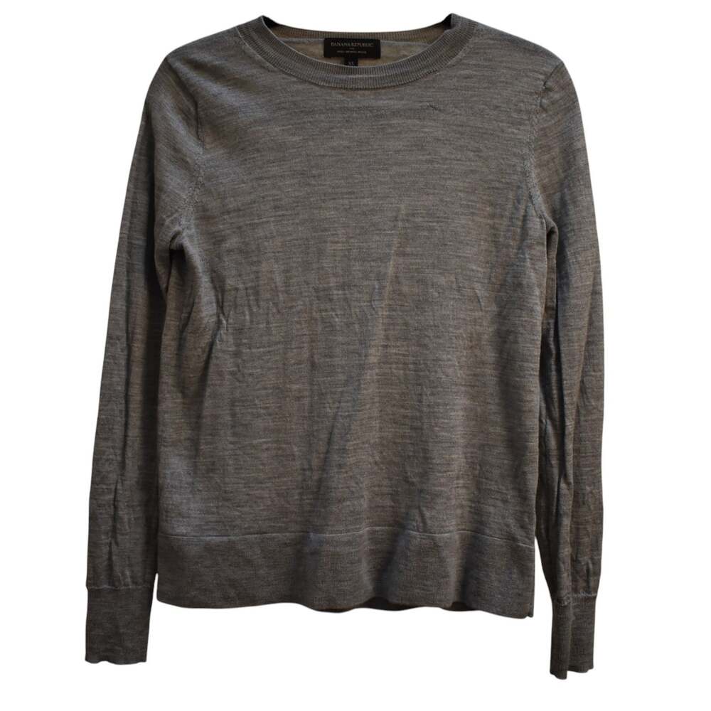 BANANA REPUBLIC Merino Wool Gray Sweater - Womens XS
